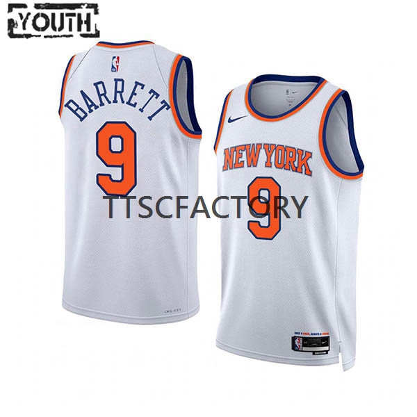 New York Knicks Trikot RJ Barrett 9 Nike 2022-23 Association Edition Weiß Swingman - Kinder New York Knicks Trikot RJ Barrett 9 Nike 2022-23 Association Edition Weiß Swingman - Kinder